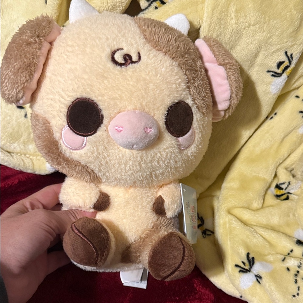 Charming Cream and Brown Plush Toy for Small Pets